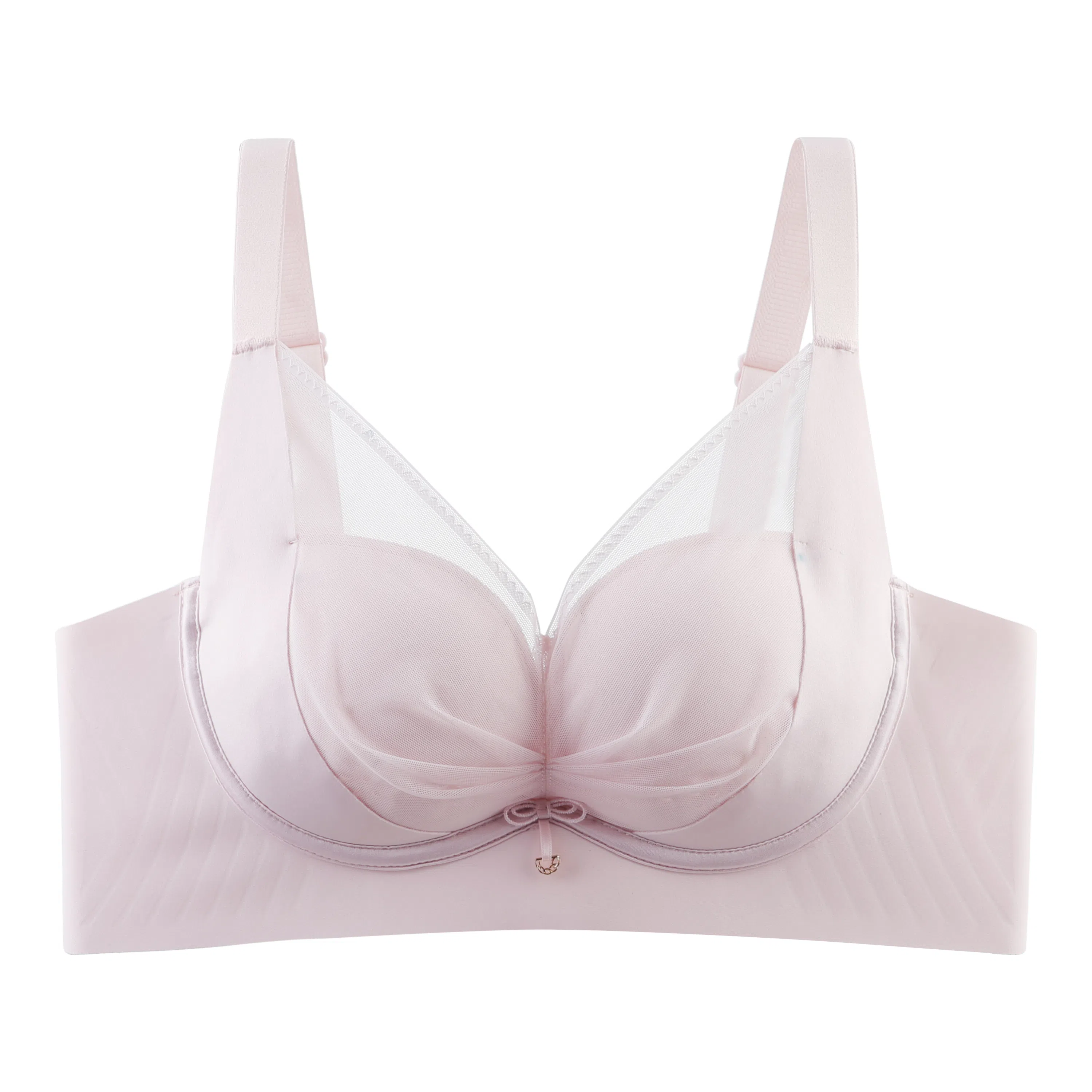 欧迪芬 冰丝亲肤柔软轻薄透气吸汗防滑上托聚拢防下垂蕾丝无痕大胸显小小胸聚拢防固定杯不跑杯夏季清凉感文胸 女款