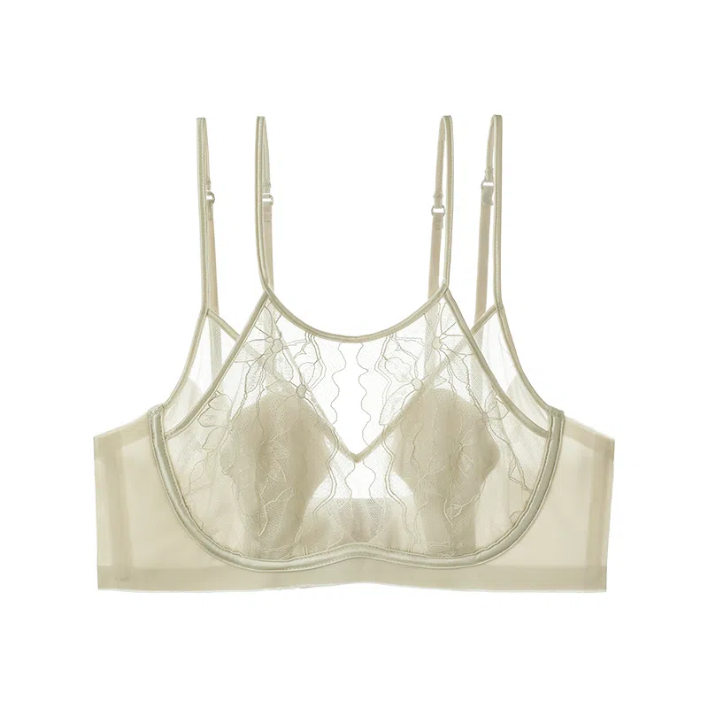 内在密码 蕾丝超薄款透气大胸显小法式上托性感交叉美背文胸 女款