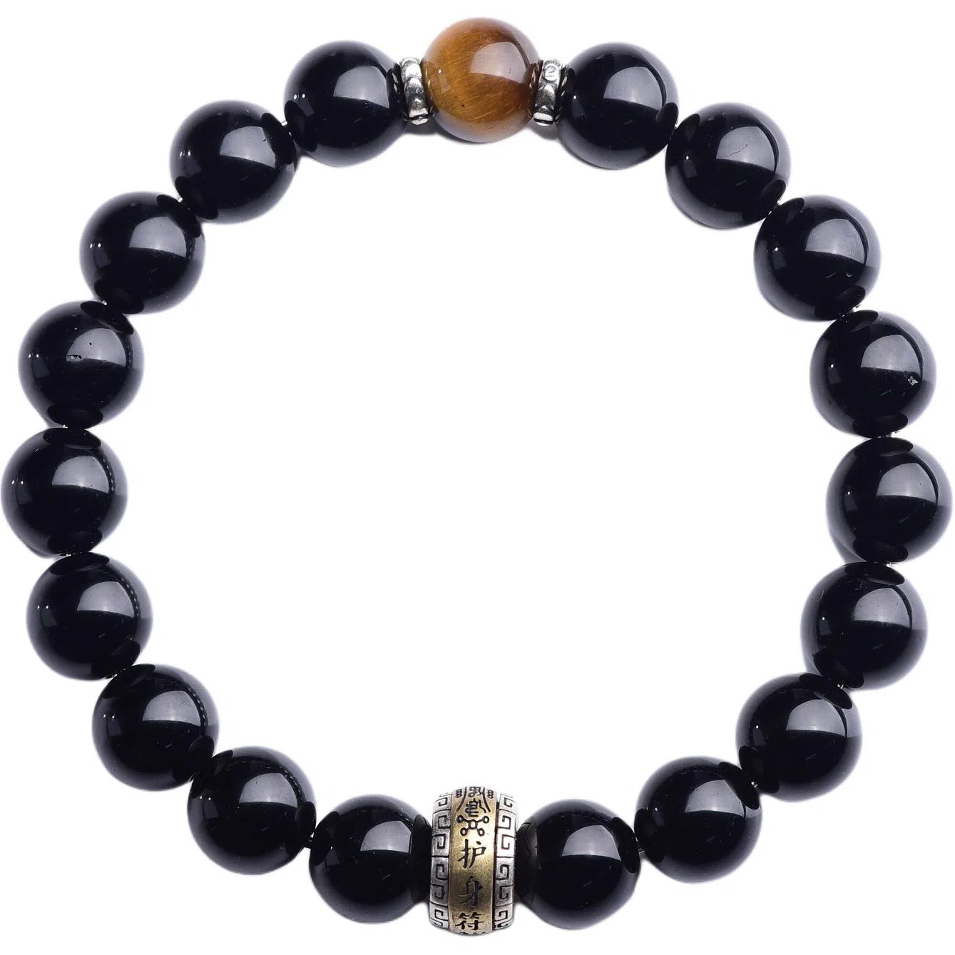 千叶珠宝 转运 黑曜石 手串 男女同款情侣款
