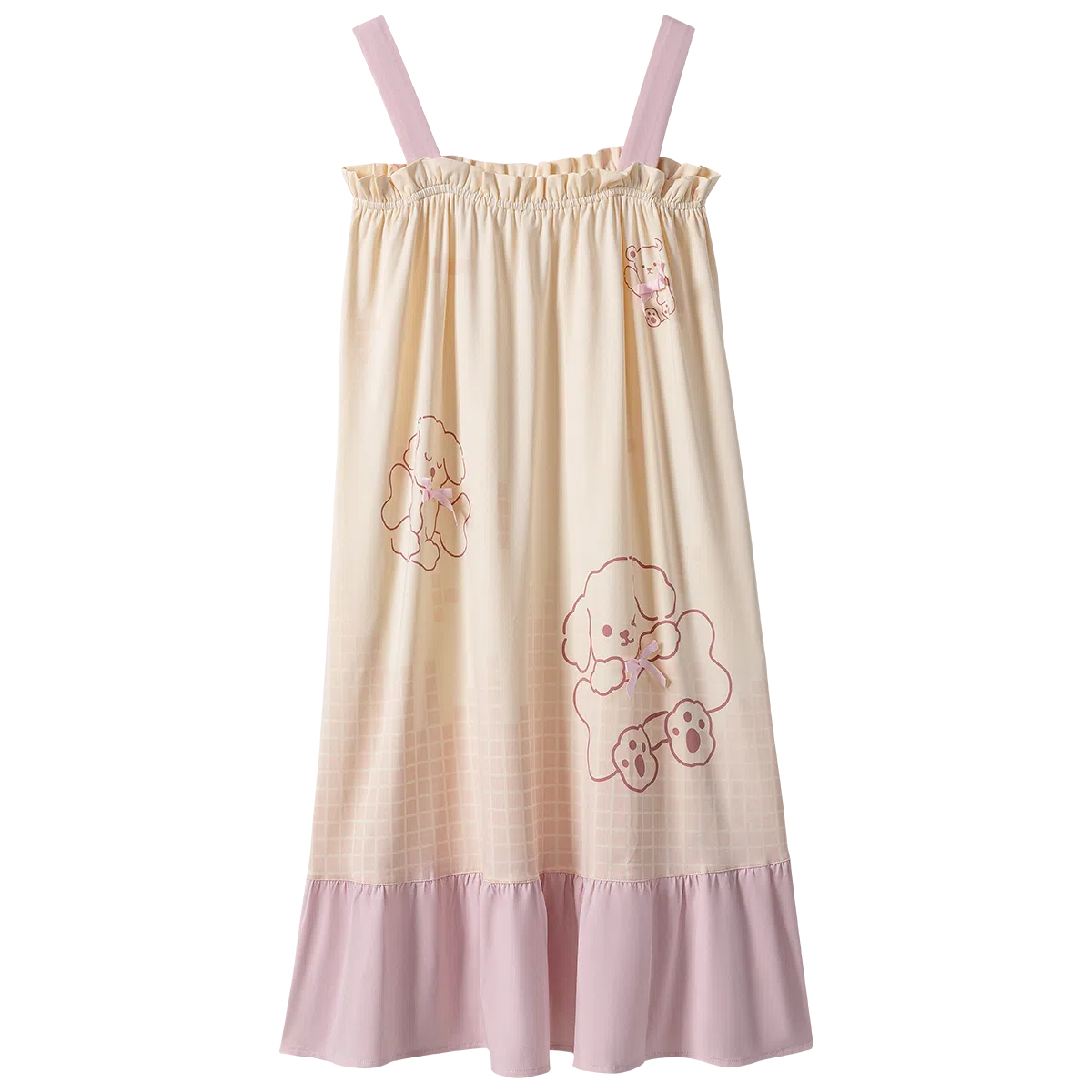 梦特娇 轻薄透气舒适无袖吊带中长款睡裙 女款