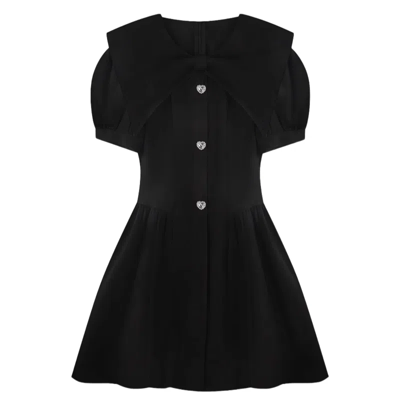 海獭 时尚甜酷高级感赫本风短袖连衣裙 女款