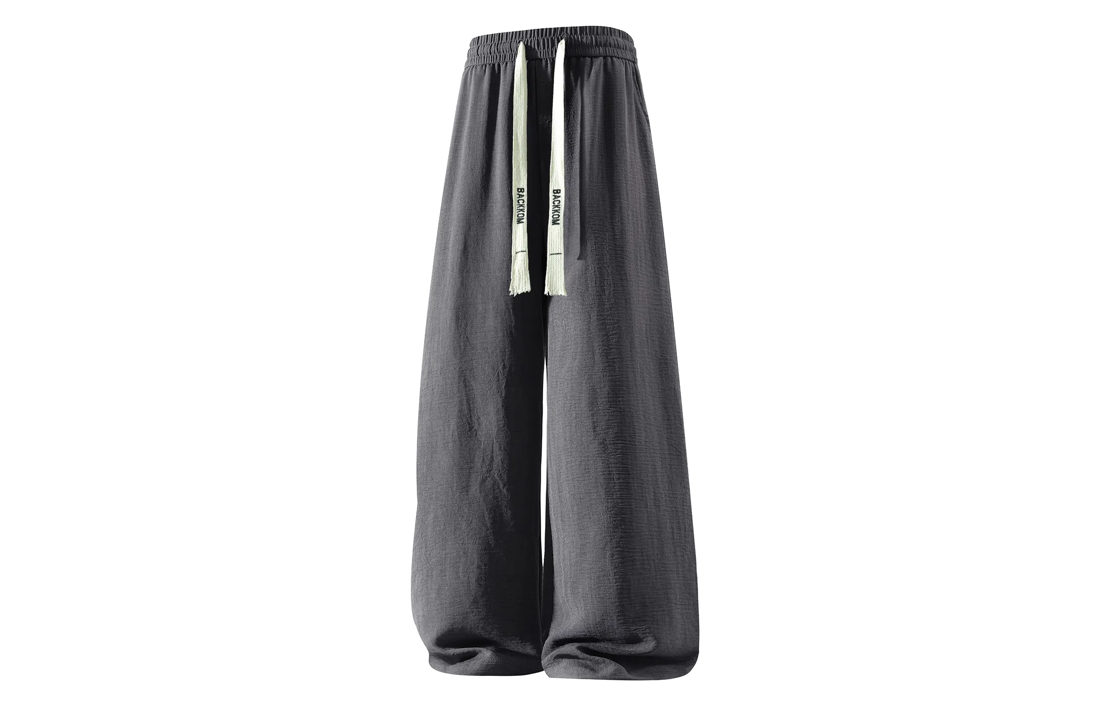 大卫贝肯 美式高街潮流学院风扎染山本褶皱透气冰丝凉感薄款高腰简约轻盈设计垂感通勤百搭宽松直筒阔腿长裤休闲裤 男女同款