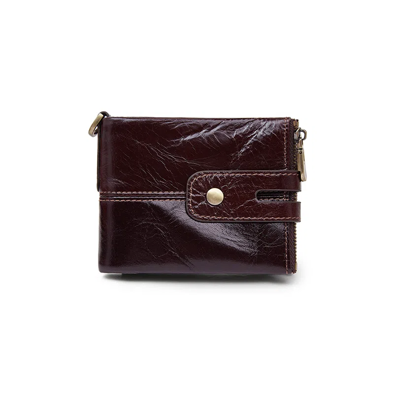 老人头 复古简约设计感通勤百搭上班多功能短款 头层牛皮 钱包 男女同款情侣款 黑色/咖色/棕色