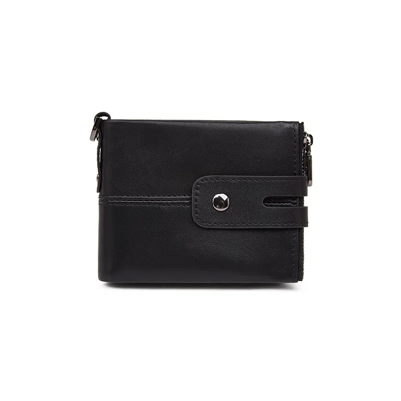 老人头 复古简约设计感通勤百搭上班多功能短款 头层牛皮 钱包 男女同款情侣款 黑色/咖色/棕色