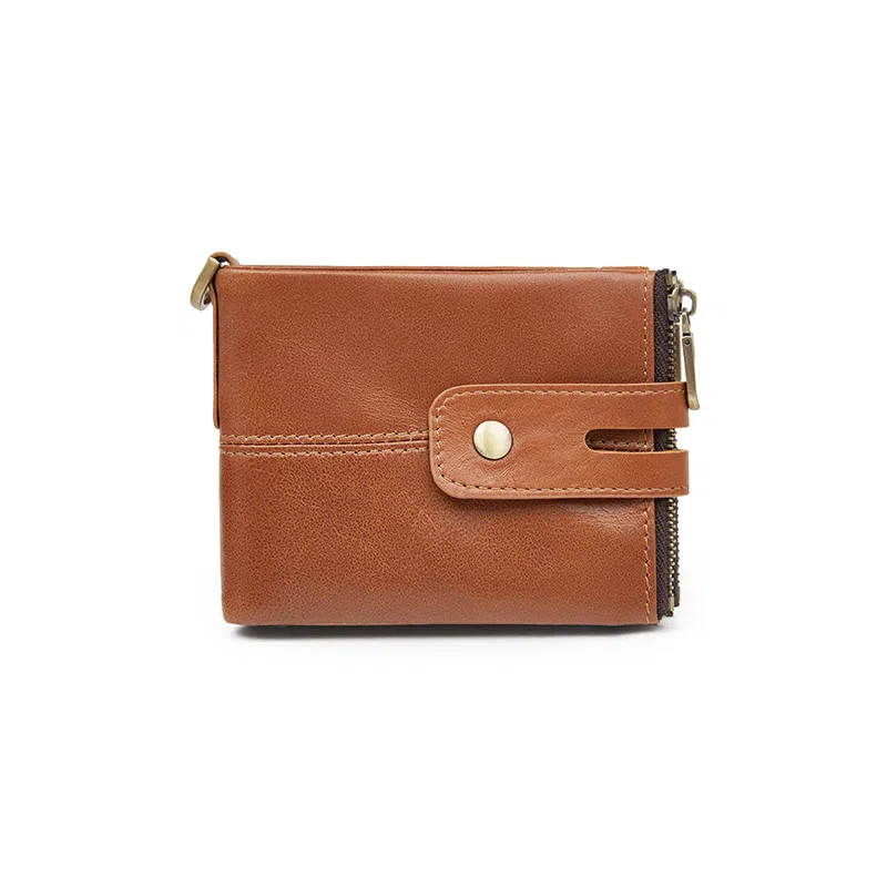 老人头 复古简约设计感通勤百搭上班多功能短款 头层牛皮 钱包 男女同款情侣款 黑色/咖色/棕色