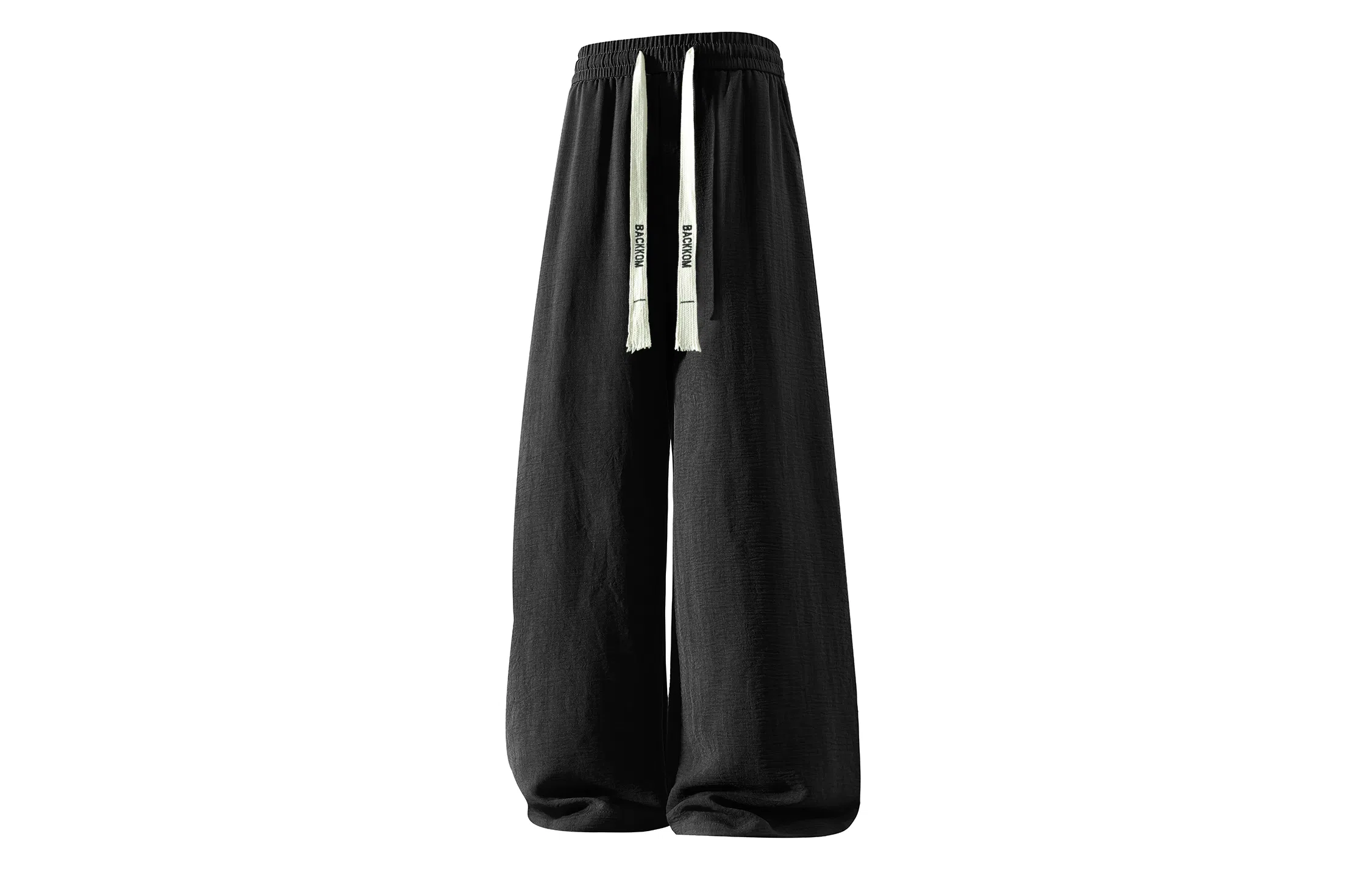 大卫贝肯 美式高街潮流学院风扎染山本褶皱透气冰丝凉感薄款高腰简约轻盈设计垂感通勤百搭宽松直筒阔腿长裤休闲裤 男女同款