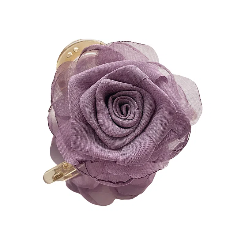 蒙妮 新中式玫瑰干枯花朵 布艺 发夹 女款