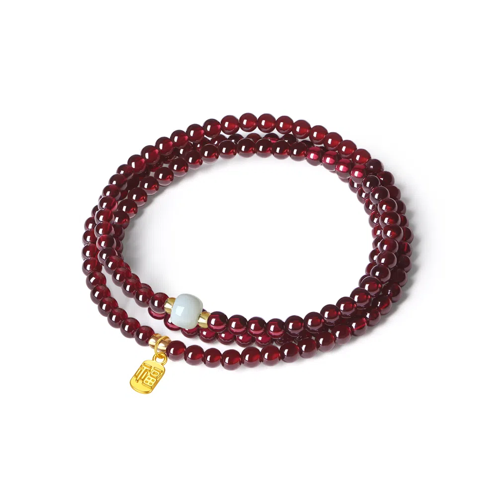 【S925纯银|福气满满】 七七银饰 鸿运福牌纳福珠串 新中式国风高级感转运珠 百搭福牌 本命年转运必备 好运天然 玛瑙 手串 男女同款情侣款