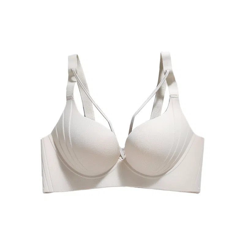欧迪芬 大胸显小裹胸亲肤柔软上托聚拢防下垂收副乳按摩感颗粒无痕轻薄透气夏季清凉款文胸 女款