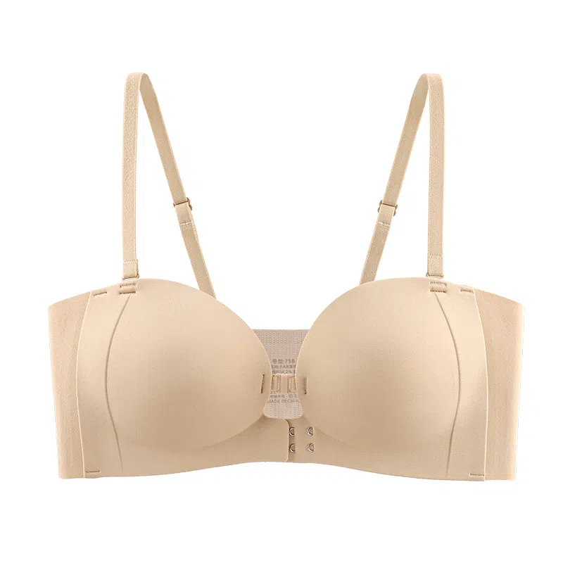 欧迪芬 冰丝轻薄透气无肩带双前扣聚拢上托侧翼加高收副乳防滑裹胸无痕夏季文胸 女款
