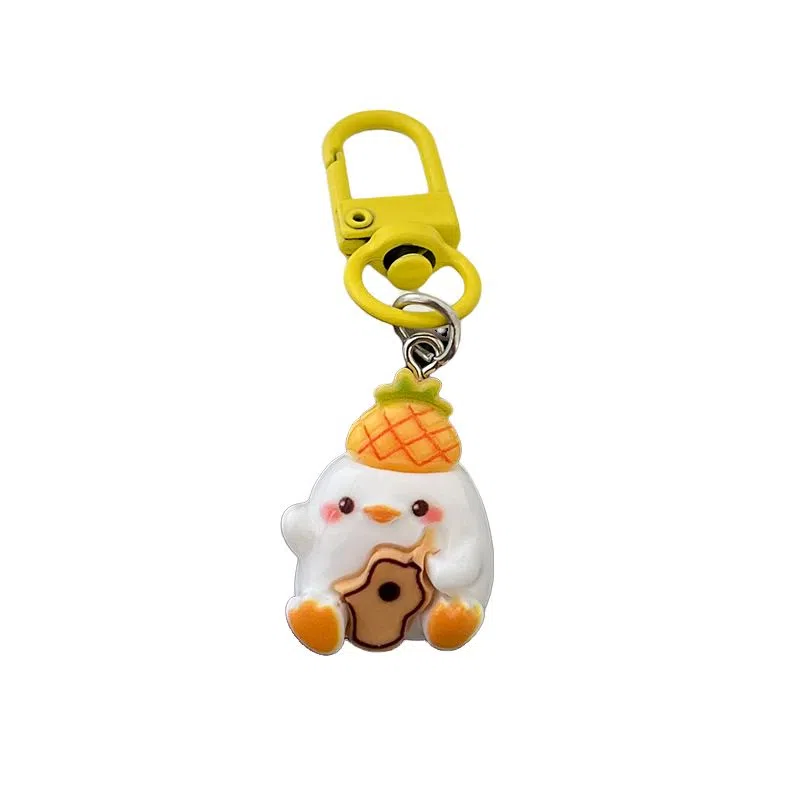 CHRROTA Cute Surfing Duck Keychain