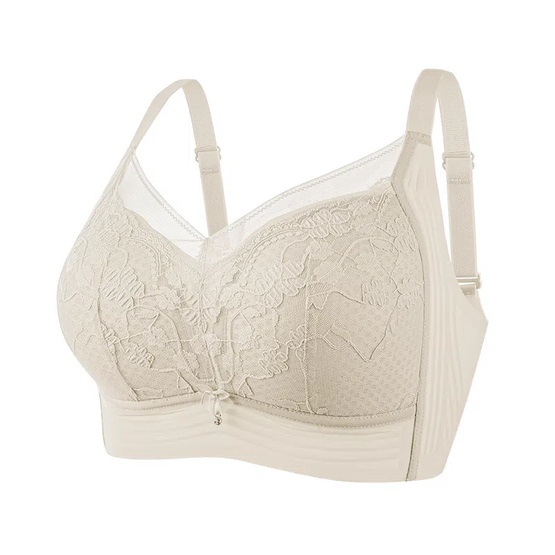 欧迪芬 冰丝蜂巢亲肤柔软洞洞杯大胸显小轻薄透气上托聚拢防下垂软胶条支持收副乳夏季清凉款文胸 女款