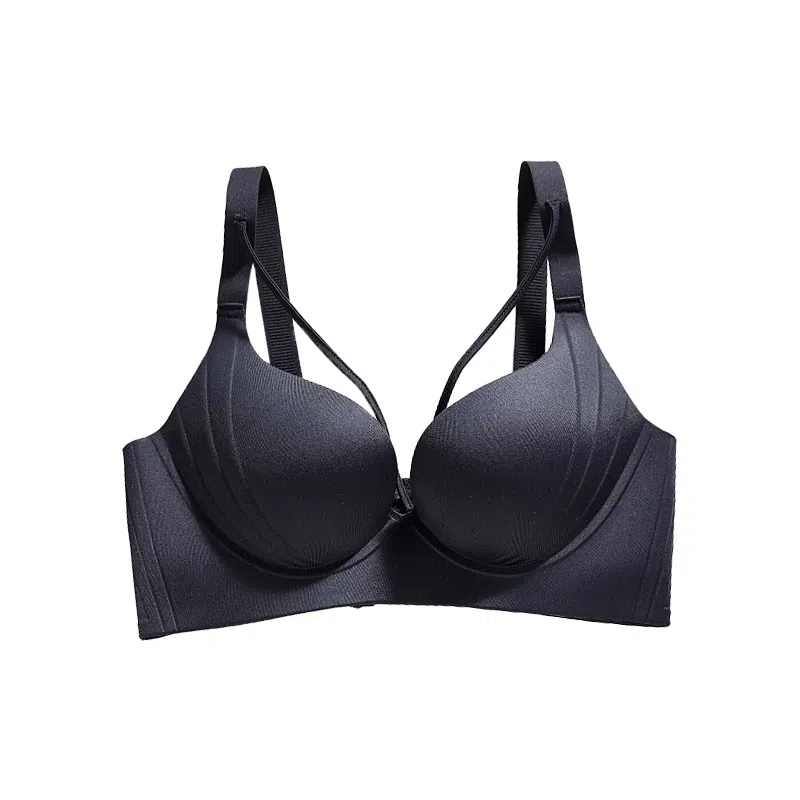 欧迪芬 大胸显小裹胸亲肤柔软上托聚拢防下垂收副乳按摩感颗粒无痕轻薄透气夏季清凉款文胸 女款