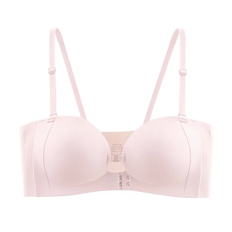 欧迪芬 冰丝轻薄透气无肩带双前扣聚拢上托侧翼加高收副乳防滑裹胸无痕夏季文胸 女款