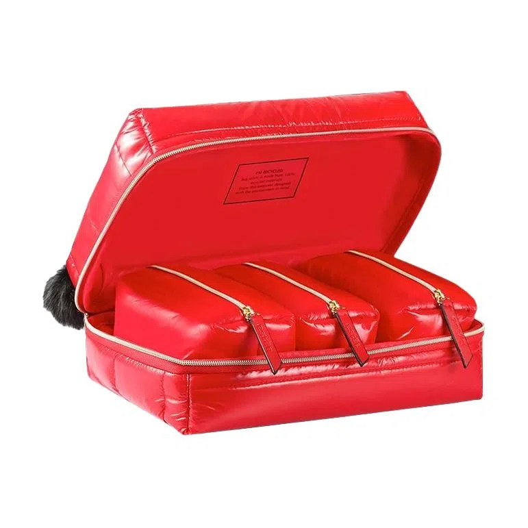 雅诗兰黛 三合一红色收纳化妆包 便携