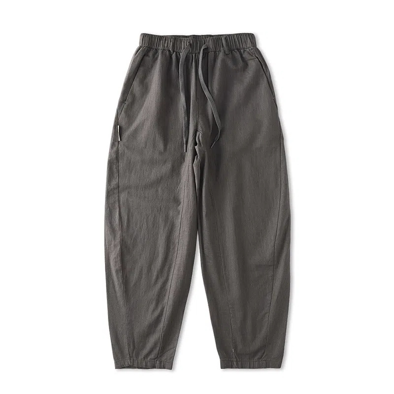 赞仕 宽松透气棉麻微锥休闲裤 男女同款