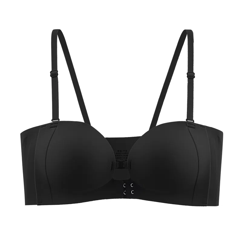 欧迪芬 冰丝轻薄透气无肩带双前扣聚拢上托侧翼加高收副乳防滑裹胸无痕夏季文胸 女款