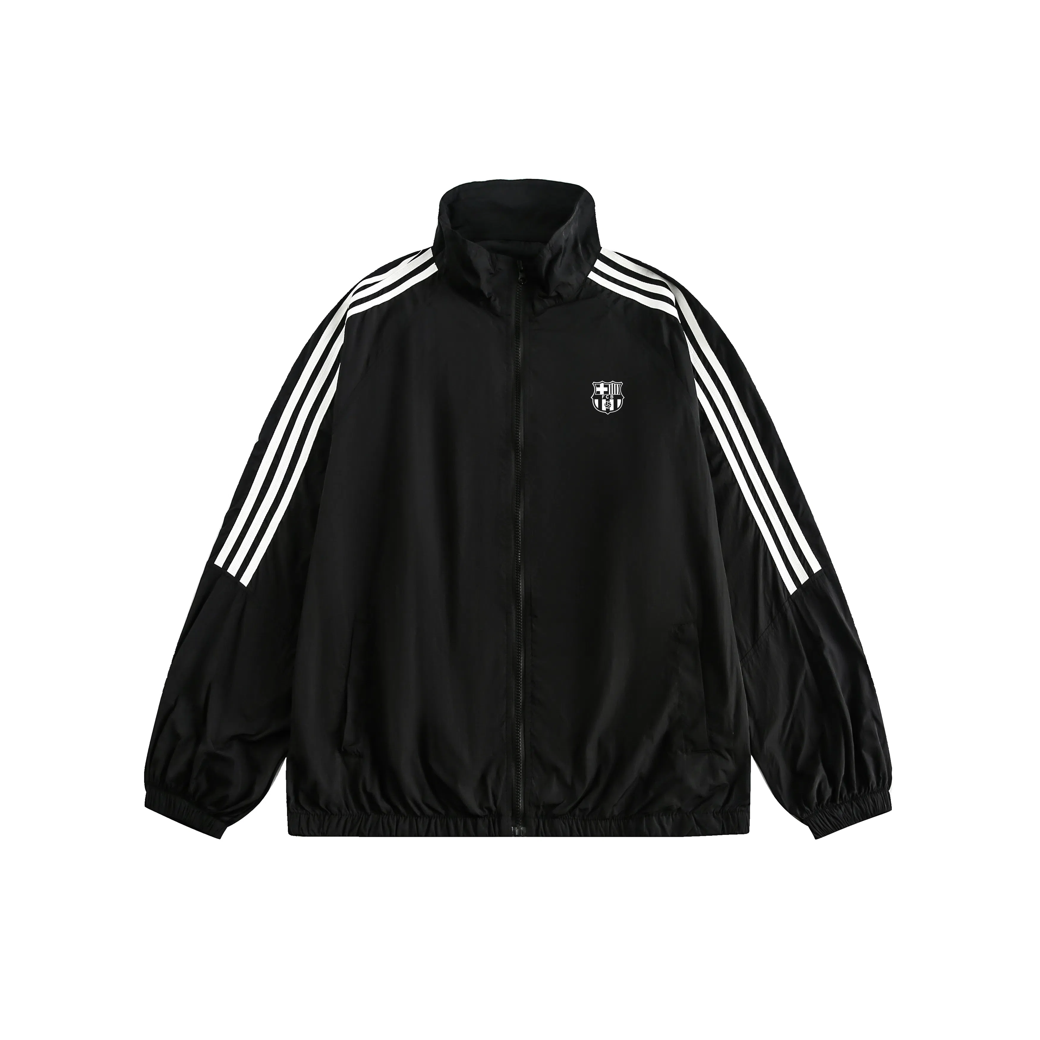 巴塞罗那足球俱乐部 美式复古户外出游三条杠拼接轻薄速干外套休闲通勤百搭宽松凉感透气运动钓鱼骑行 防紫外线防晒服 男女同款