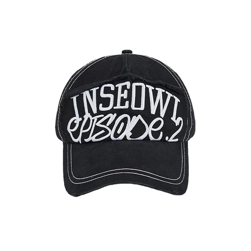 艾佳微 韩版大头围字母刺绣棒球帽百搭显脸小遮阳宽檐潮 棉 鸭舌帽 男女同款情侣款