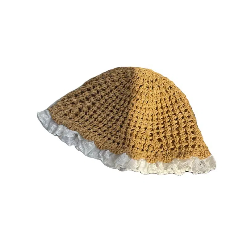 艾佳微 甜美遮阳透气百搭 草编 渔夫帽 男女同款情侣款