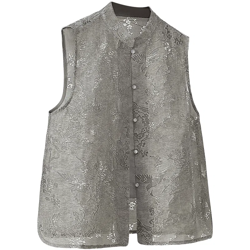 她池 轻薄透气新中式镂空马甲 女款