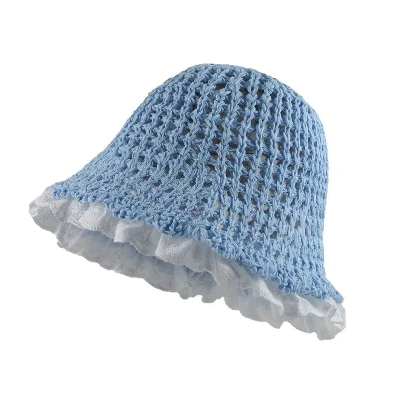 艾佳微 甜美遮阳透气百搭 草编 渔夫帽 男女同款情侣款