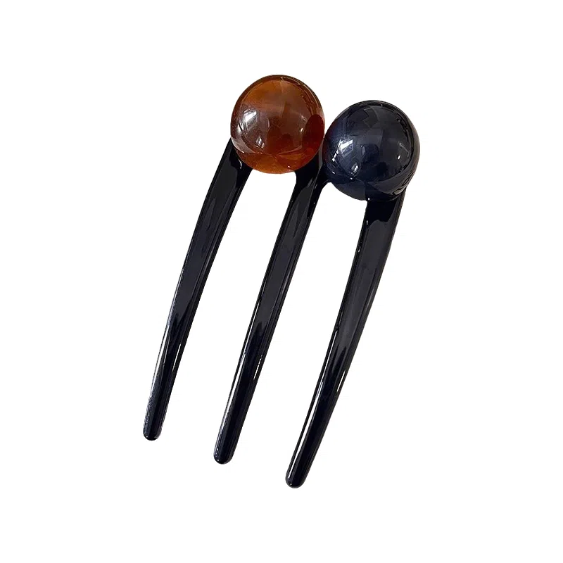 蒙妮 日常通勤三齿梳珍珠簪子 树脂 发簪 女款