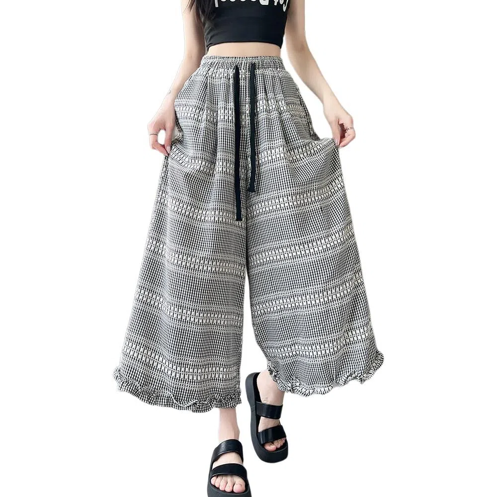 纤丝鸟 高腰合身适中阔腿休闲裤 女款