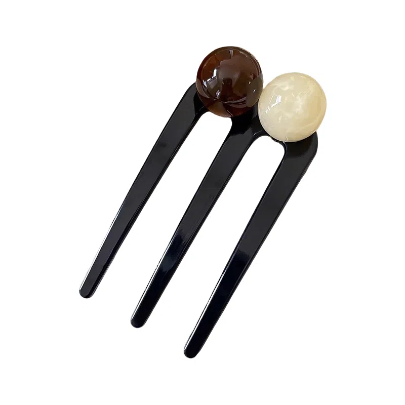 蒙妮 日常通勤三齿梳珍珠簪子 树脂 发簪 女款