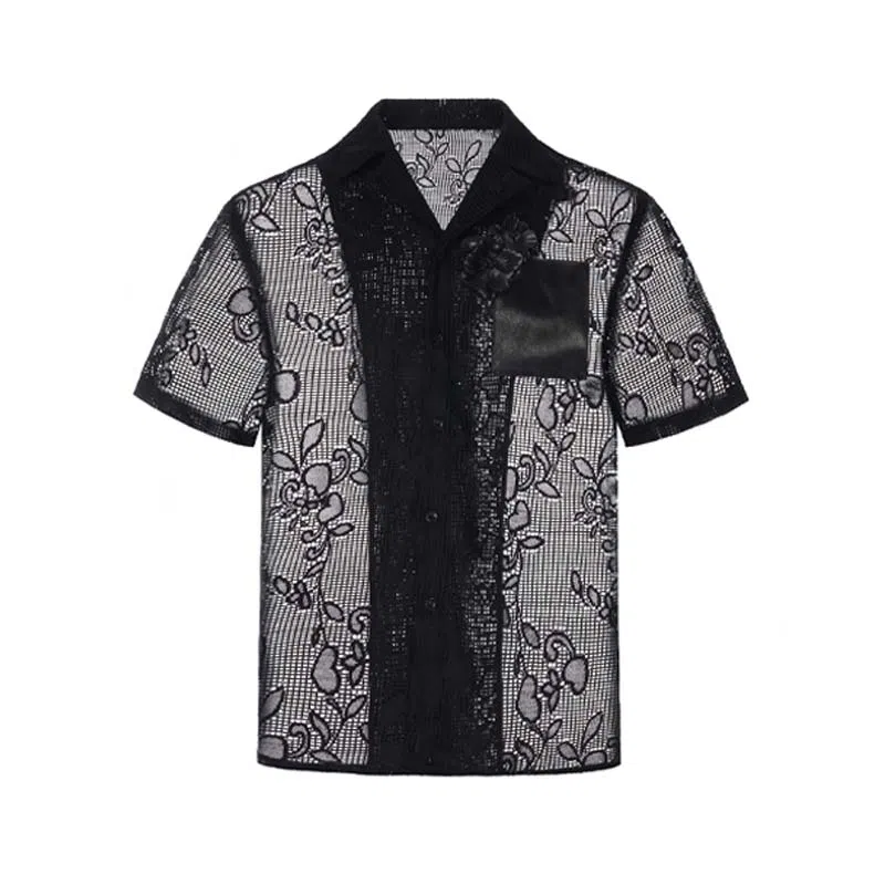 VALLEYOUTH Cuba Collar Vintage Hollow Plant Brooch Shirt