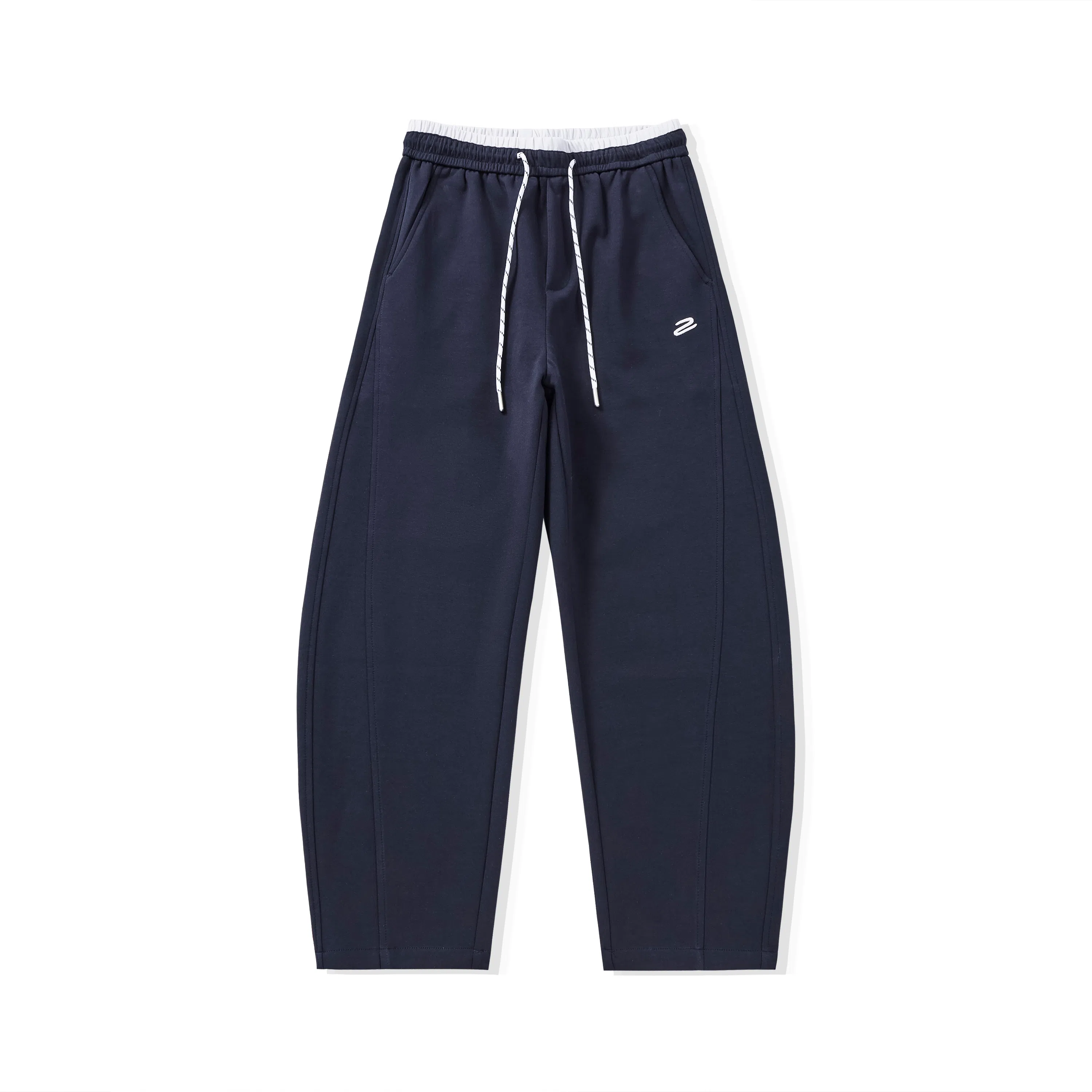 么宁 纯色直筒卫裤潮流时尚宽松简约百搭弹力松紧腰运动休闲裤 男女同款