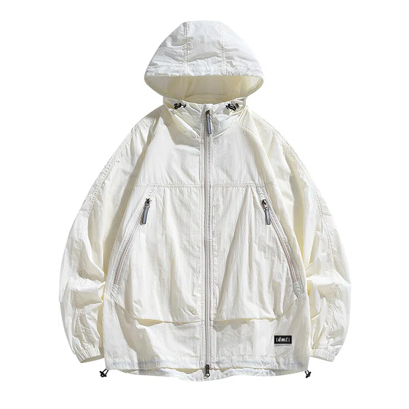 【dme】 美式潮流个性机能风登山跑步健身简约户外纯色凉感连帽轻薄通勤无性别主义外套防晒服 男女同款