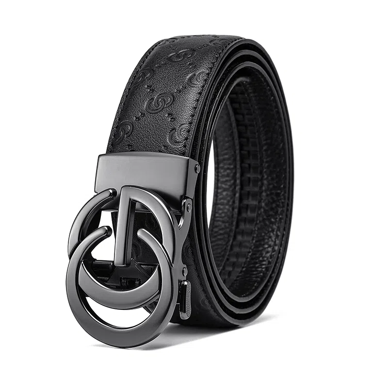 Ace Paul Classic Leather Belt Gunmetal 3.5cm