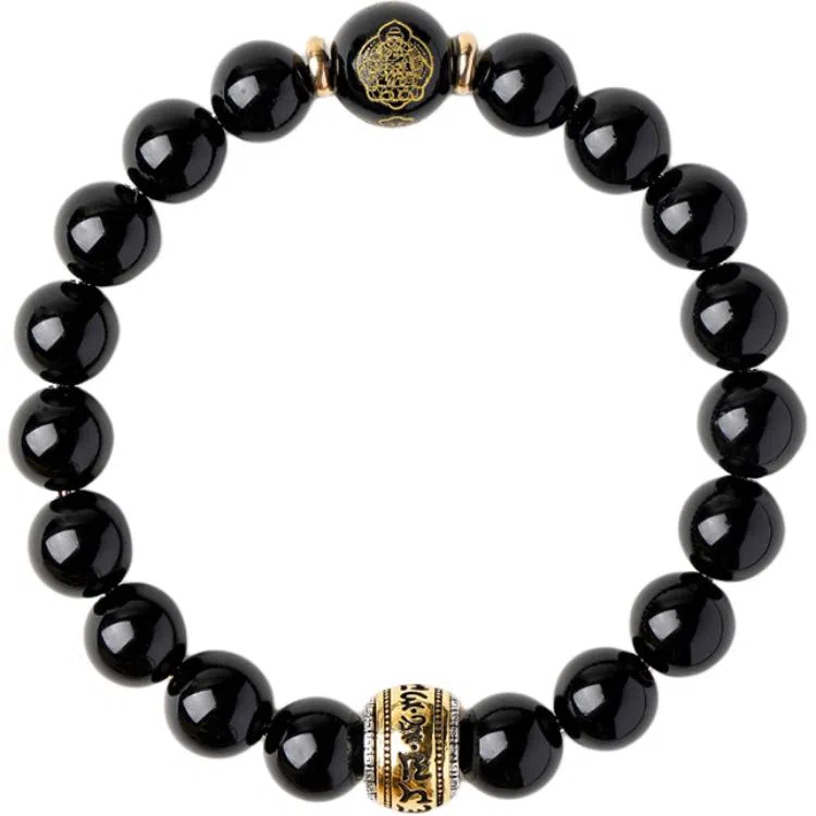 玄唐 乌金轻奢风转运简约百搭#好运 黑曜石 手串 男女同款情侣款