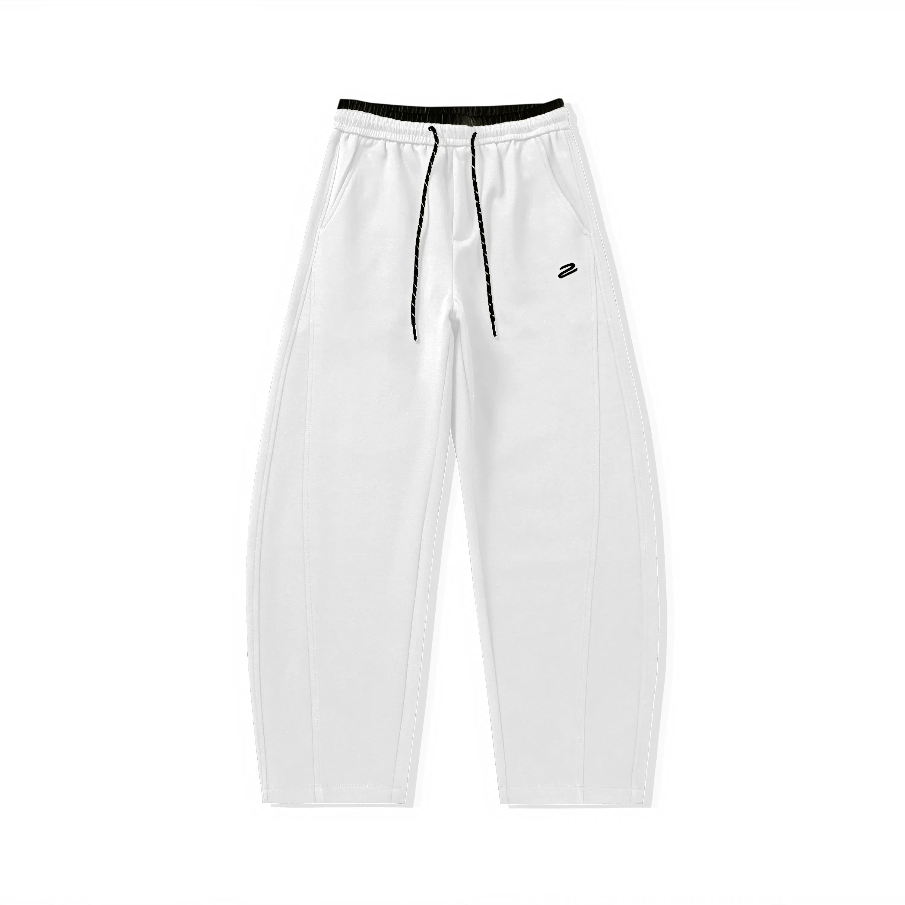 么宁 纯色直筒卫裤潮流时尚宽松简约百搭弹力松紧腰运动休闲裤 男女同款