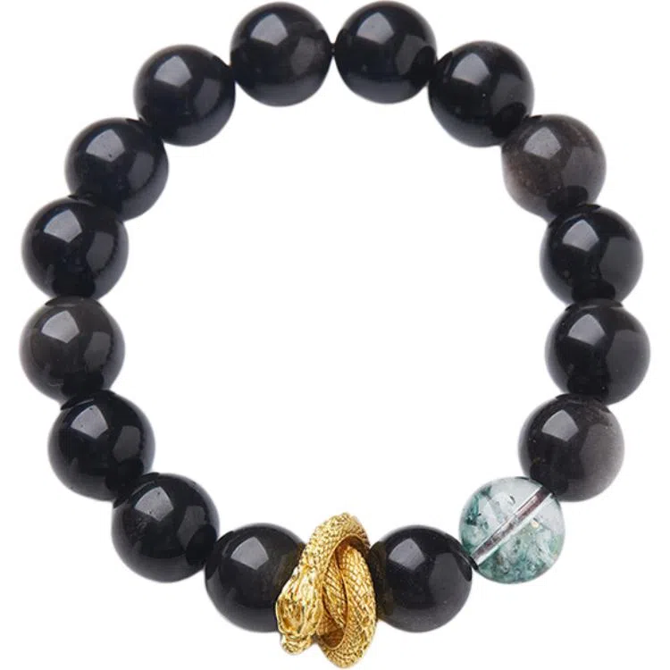 玄唐 九紫离火设计款“龙腾万里”礼盒装#好运 黑曜石 手串 男女同款情侣款