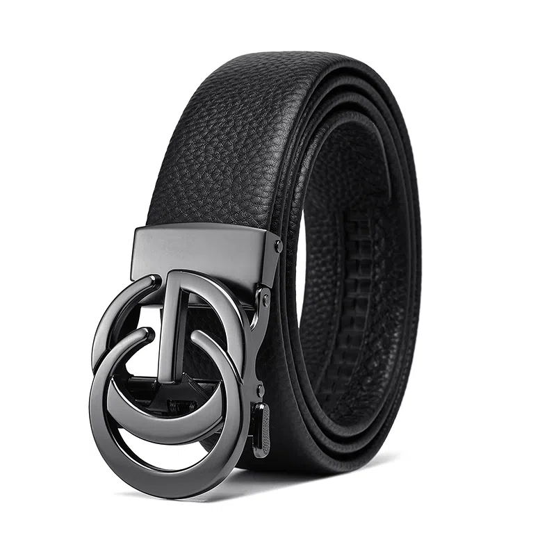 Ace Paul Classic Leather Belt Gunmetal 3.5cm