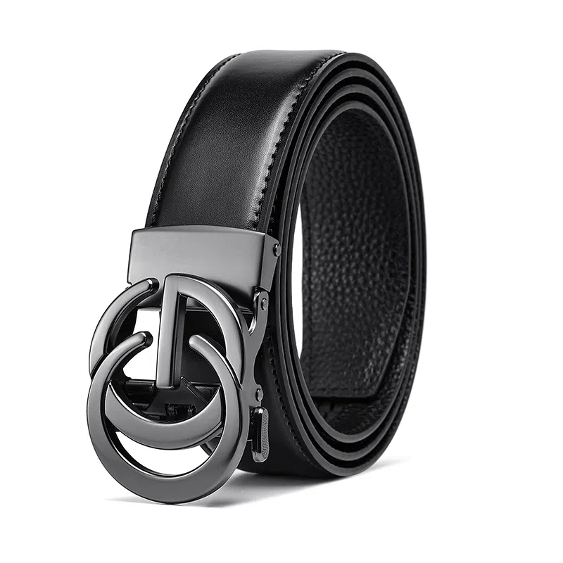 Ace Paul Classic Leather Belt Gunmetal 3.5cm