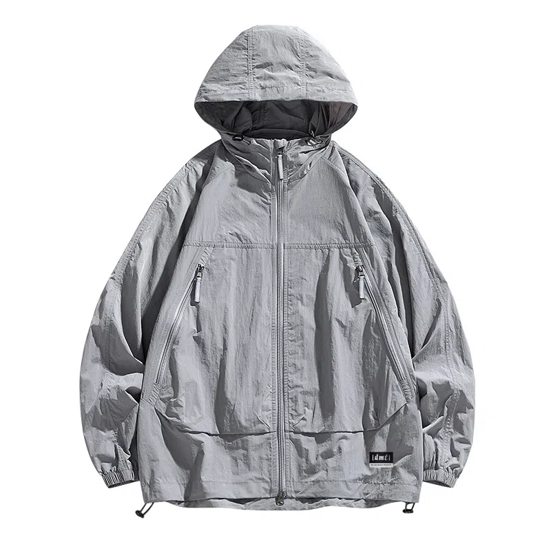 【dme】 美式潮流个性机能风登山跑步健身简约户外纯色凉感连帽轻薄通勤无性别主义外套防晒服 男女同款