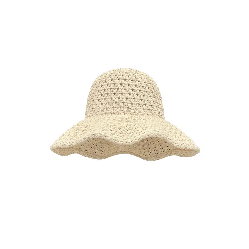 艾佳微 夏季出游度假草帽盆帽水桶帽遮阳防晒帽百搭气质显脸小 聚酯纤维 渔夫帽 男女同款情侣款