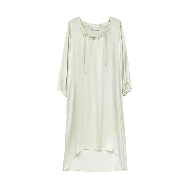 桑罗 长袖简约可外穿纯色睡裙 女款