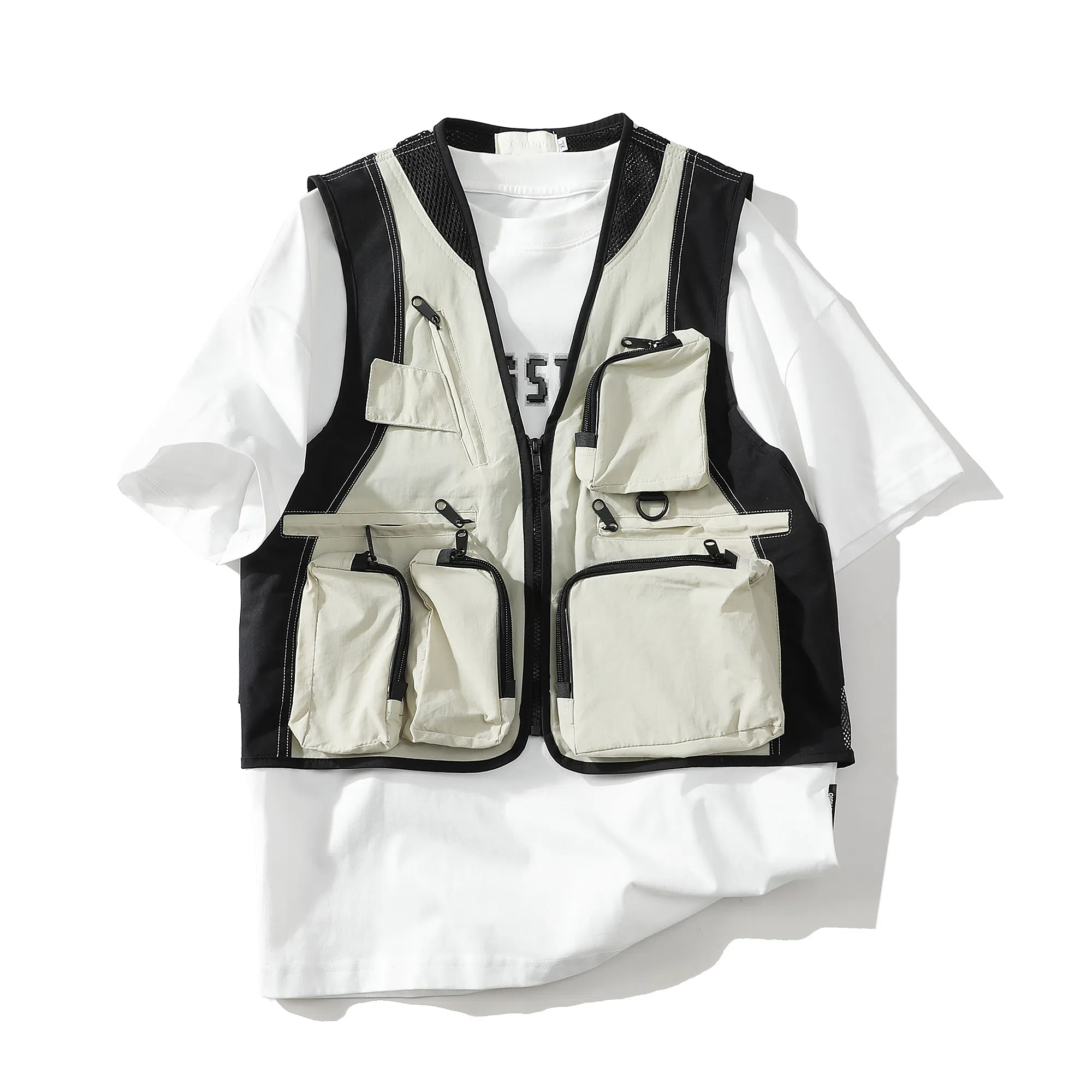 【dme】 美式机能风多口袋户外工装宽松百搭无袖上衣背心 男女同款