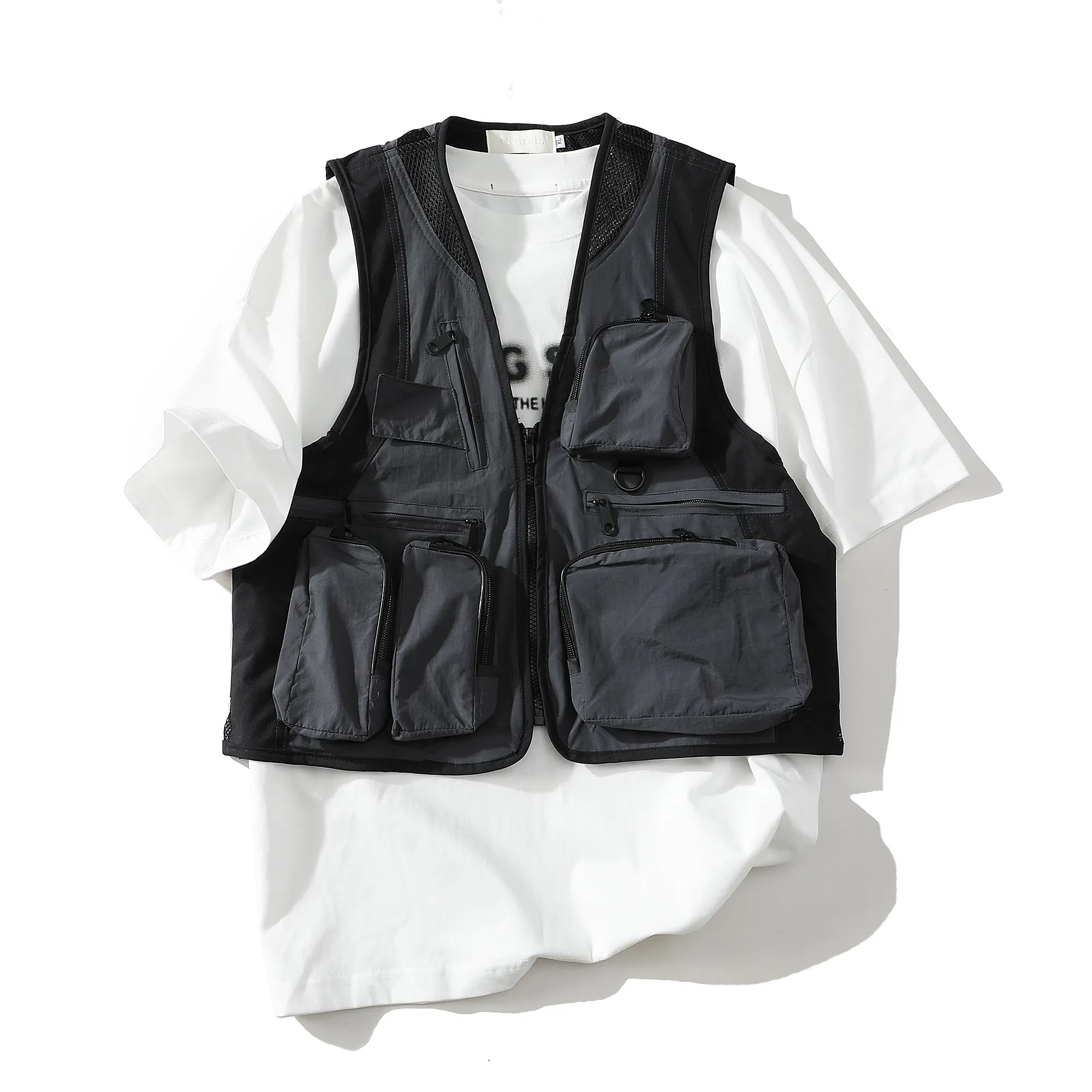 【dme】 美式机能风多口袋户外工装宽松百搭无袖上衣背心 男女同款