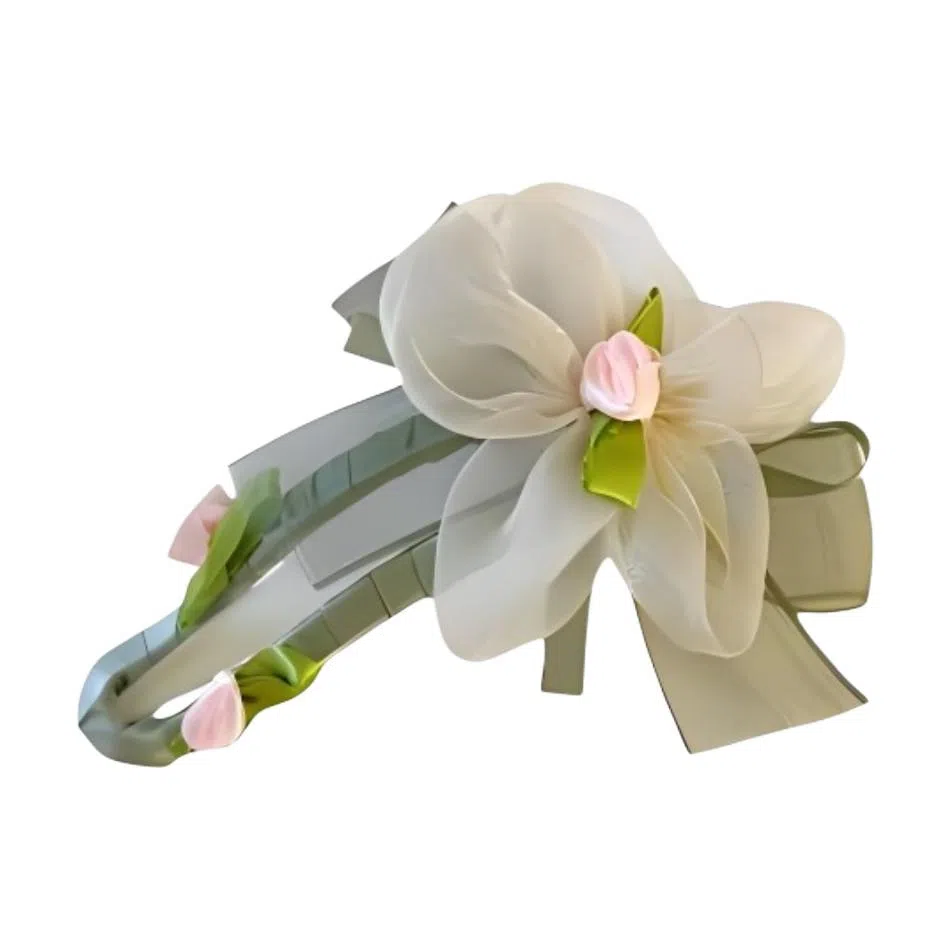 希铃 网纱玫瑰花朵森系超仙 绢纱 发夹 女款