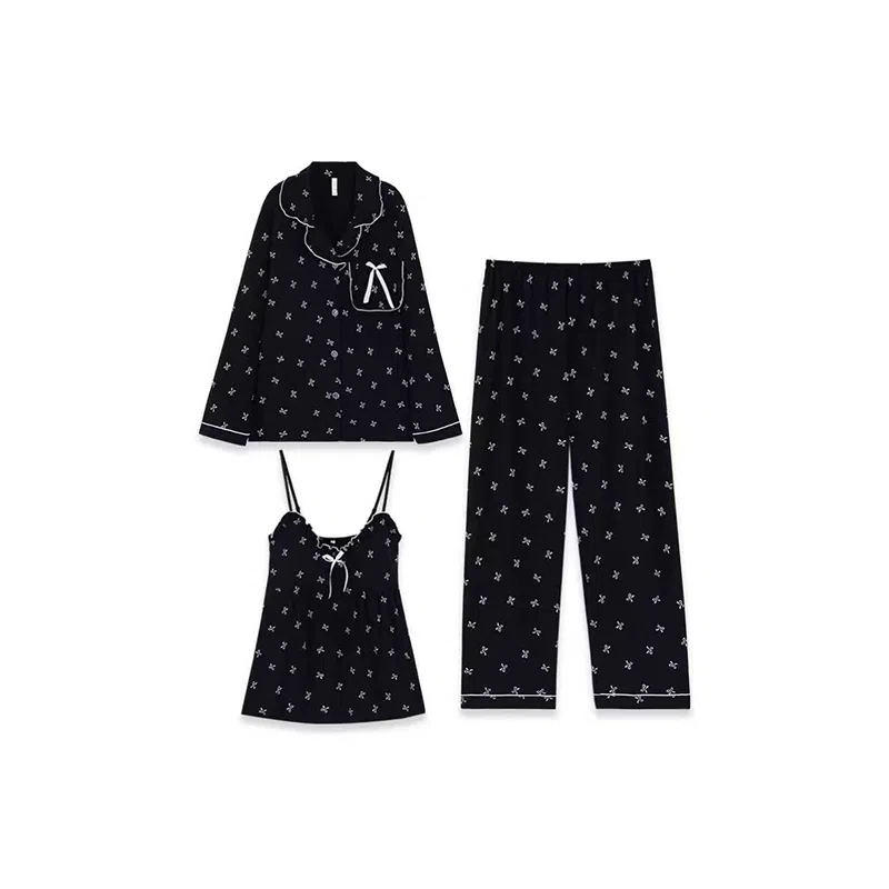 顶瓜瓜 带胸垫女云朵棉吊带三件套睡衣套装 女款