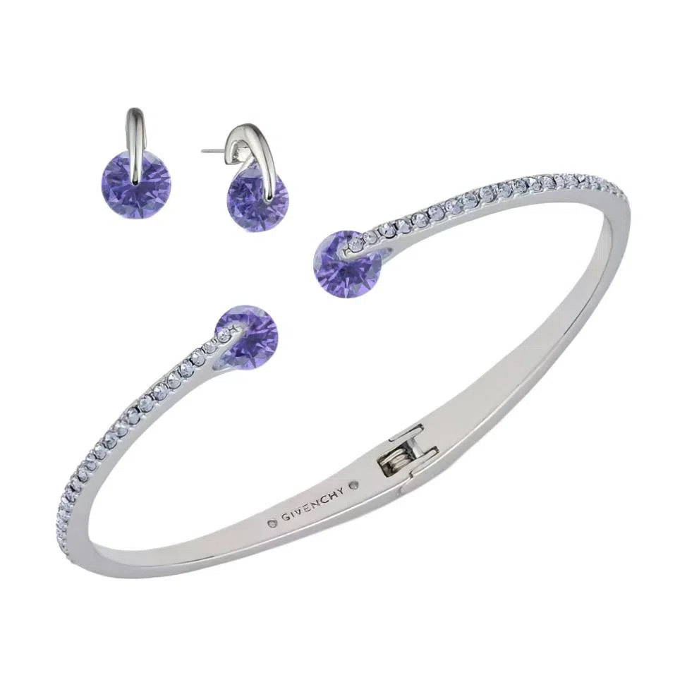 纪梵希 镶嵌设计 套装 金属 手镯 女款 紫色