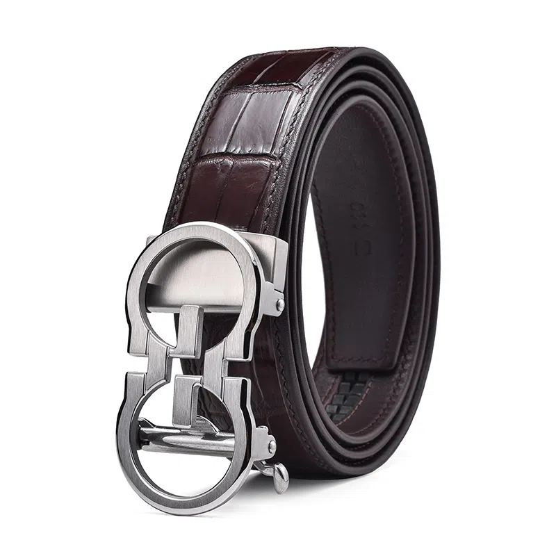 CALOWE KOLEVN Crocodile Leather Belt 3.5CM