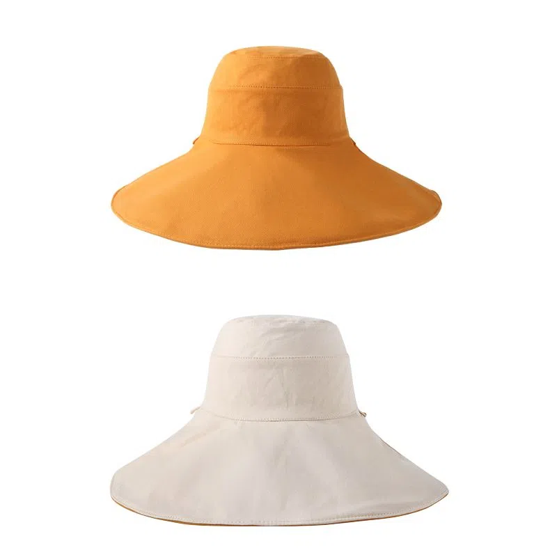 艾佳微 户外游玩登山运动通勤大帽檐双面可带帽子夏日遮阳帽防晒帽韩版时尚百搭防紫外线太阳帽子 棉 渔夫帽 男女同款情侣款