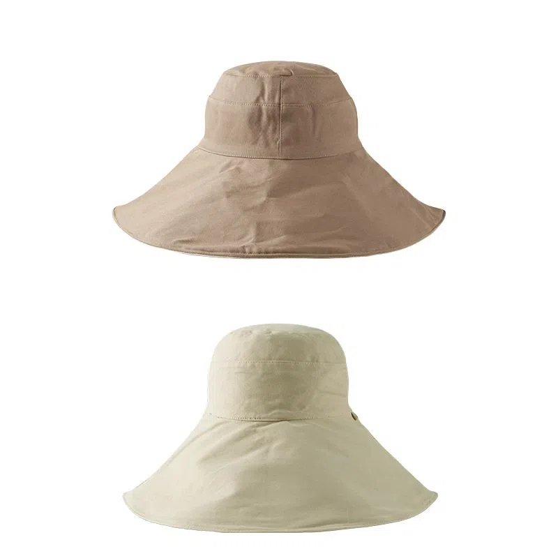 艾佳微 户外游玩登山运动通勤大帽檐双面可带帽子夏日遮阳帽防晒帽韩版时尚百搭防紫外线太阳帽子 棉 渔夫帽 男女同款情侣款