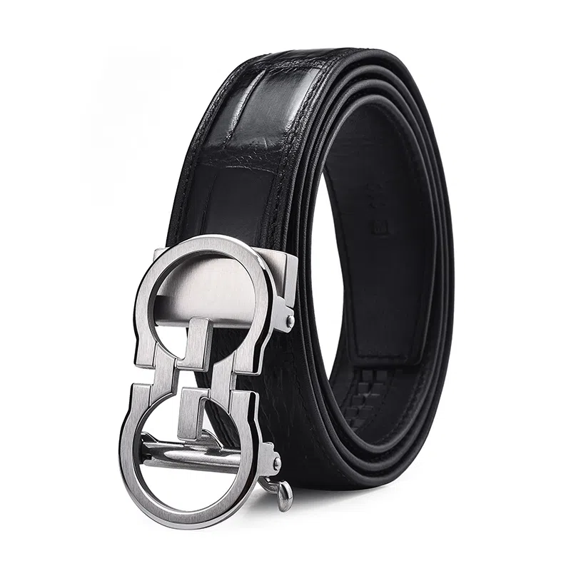 CALOWE KOLEVN Crocodile Leather Belt 3.5CM